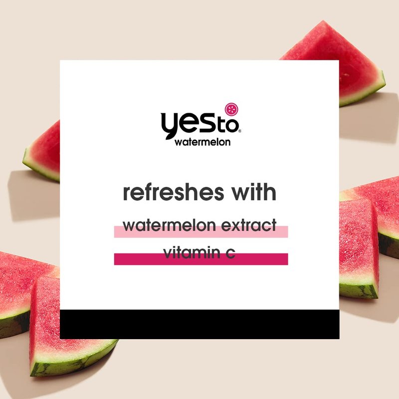 Yes To Face Wipes for Women and Men, Refreshing Facial Cleansing Wipes for use as a Make Up Remover, Cleaning, Soothing, Watermelon (Pack of 2)