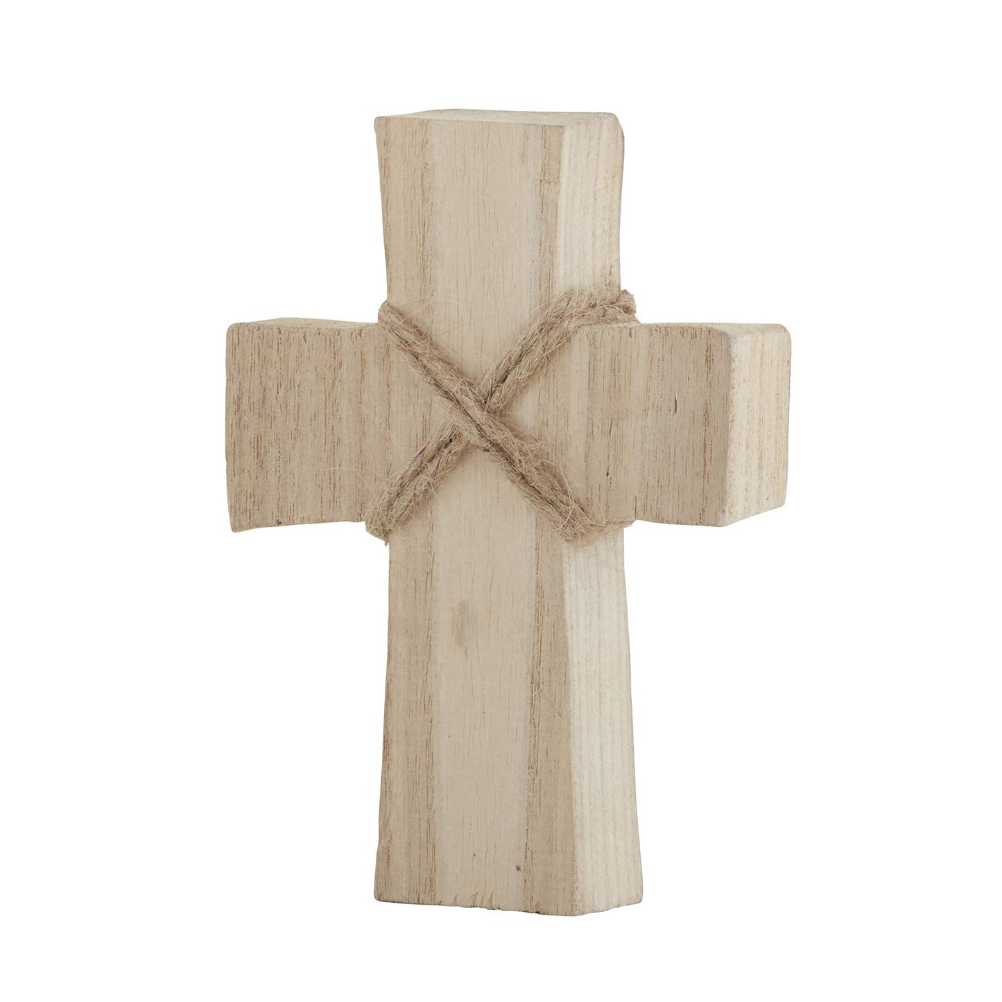 Creative Brands Faithworks - Hand-Carved Paulownia Wood Standing Cross, Small, Natural Finish