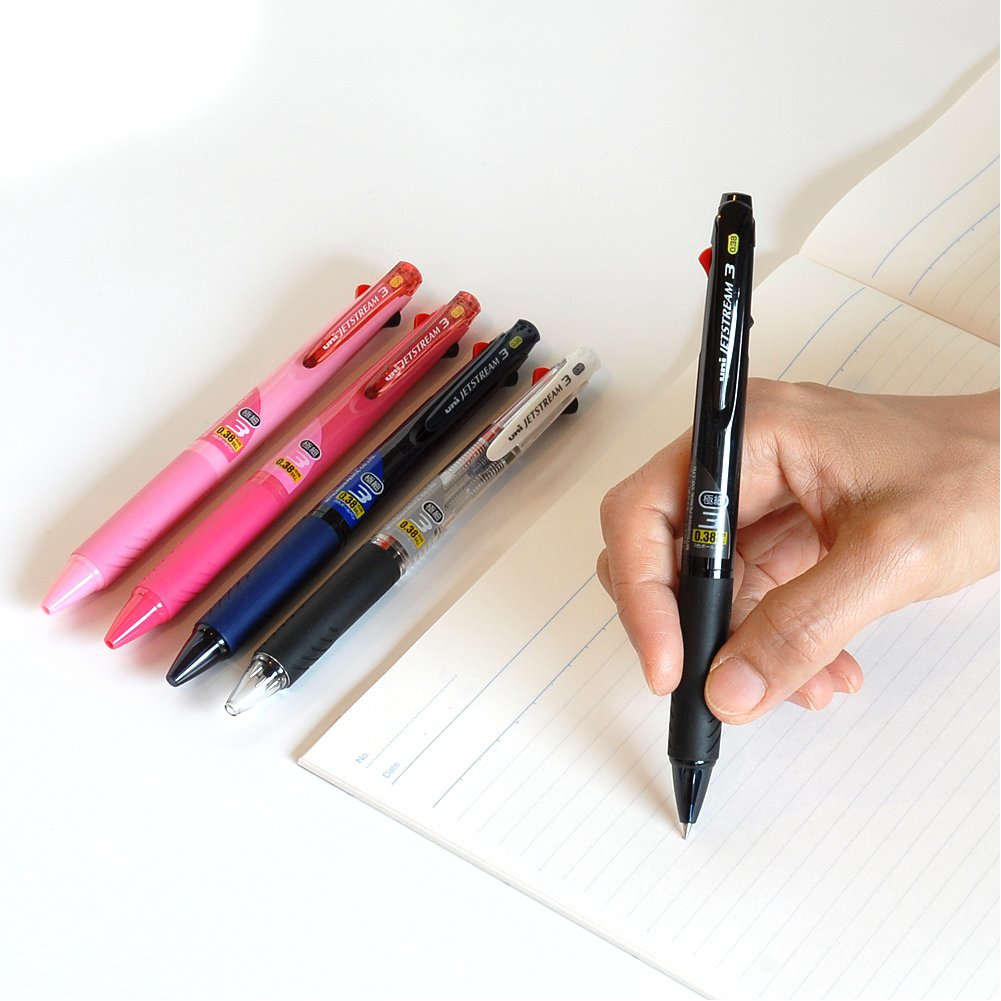 Uni Ballpoint Pen Jetstream 3 Color Black, Red, Blue Ink 0.38mm, Transparent Navy (SXE340038T.9)