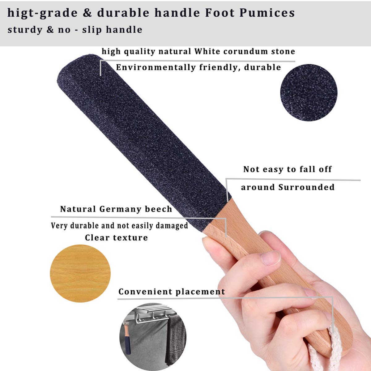 LEKESI Foot File Callus Remover Foot Scrubber,Professional Pedicure Foot Rasp Removes Cracked Heels,Dead Skin,Corn,Hard Skin,Pumice Stone for Feet Scraper File Brush Tools for Wet and Dry Feet