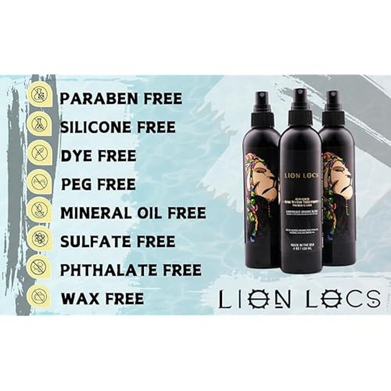 Lion Locs Rosewater Spray for Dreads and Locs - Organic Vegan Conditioner with Aloe, Oils, Vitamins, and Glycerin