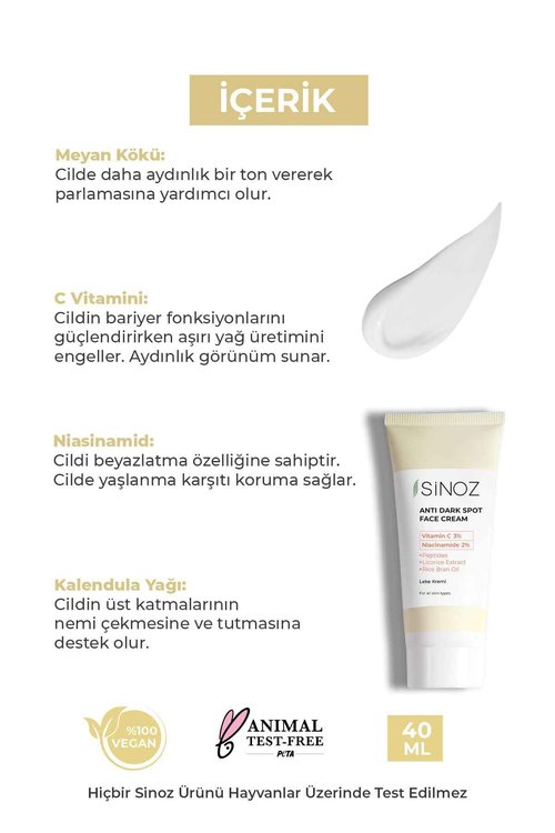 Anti Dark Spot Face Cream | 3% Vitamin C + 2% Niacinamide | For All Skin Types | Lightweight, Hydrating Formula | 50 ml/1.7 Fl Oz