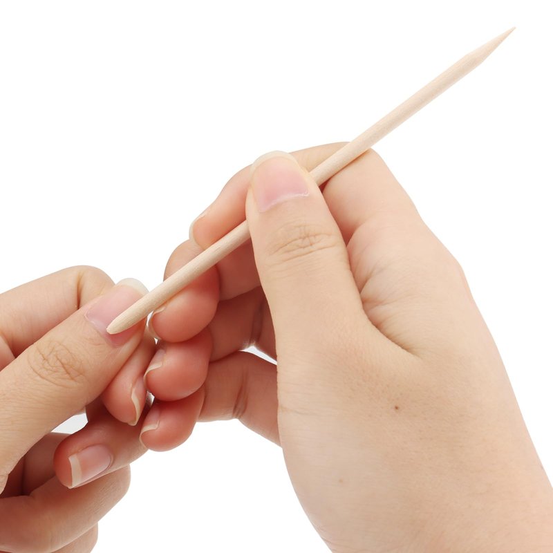 SOUJAP 2400Pcs 4.5 Inch Orange Wood Nail Sticks, Double Sided Wood Cuticle Pusher Tool, Wooden Cuticle Sticks for Manicure, Pedicure