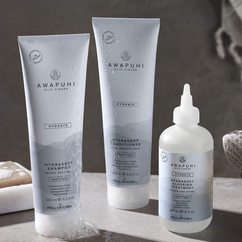 Awapuhi Wild Ginger by Paul Mitchell HydraSoft Shampoo, For Velvety Soft Hair, Ideal For All Hair Types, Especially Dry + Frizzy Hair, 8.5 fl. oz