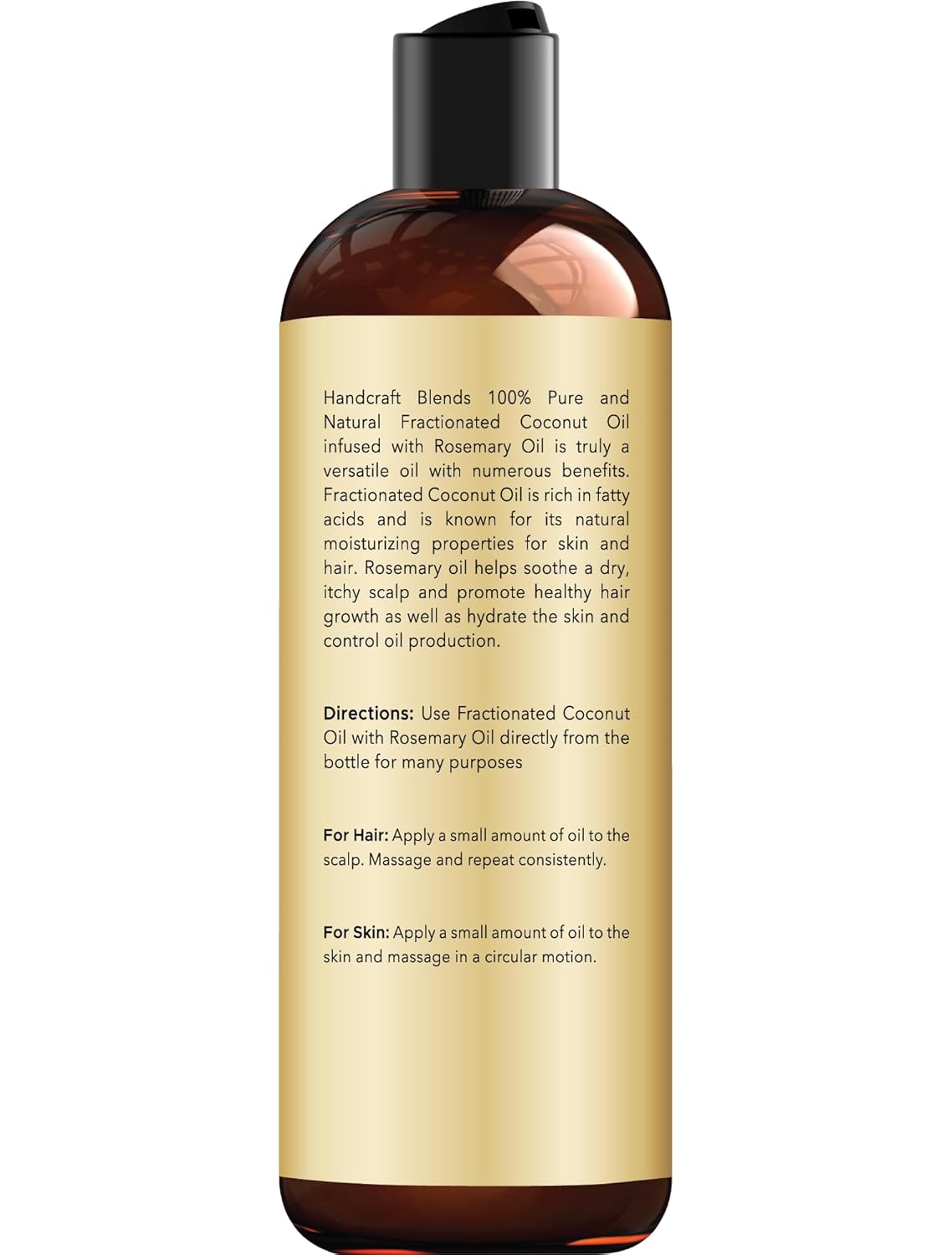 Handcraft Blends Fractionated Coconut Oil - 8 Fl Oz - 100% Pure and Natural - Premium Grade Carrier Oil for Skin and Hair - Hair and Body - Massage