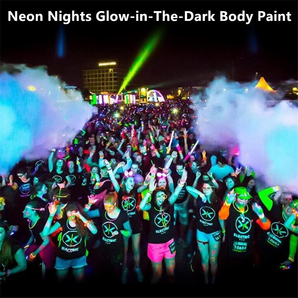 Neon White Body Paint - Washable UV Blacklight Face Paint for Adults & Kids | 2.37oz (70ml)