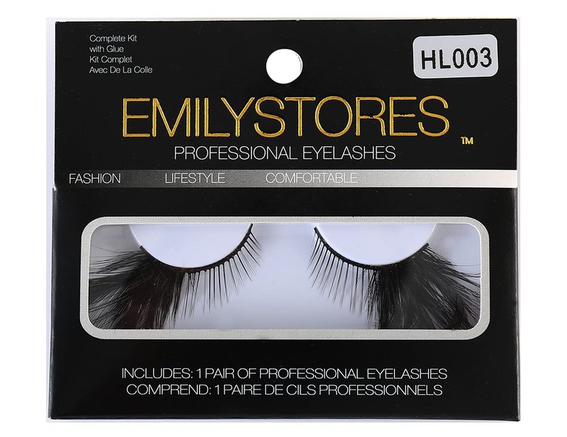 Faux-Feather Black Wing Eyelashes - Dramatic Costume Lashes for Black Swan Cosplay | 1 Pair