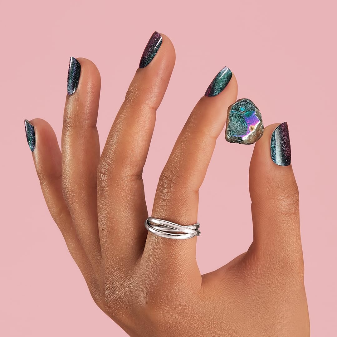 Dashing Diva Glaze Nail Strips - Stone Cold | Long-Lasting, Chip-Resistant Gel Nail Wraps | 34 Salon Quality Strips, Prep Pads & Nail File Included