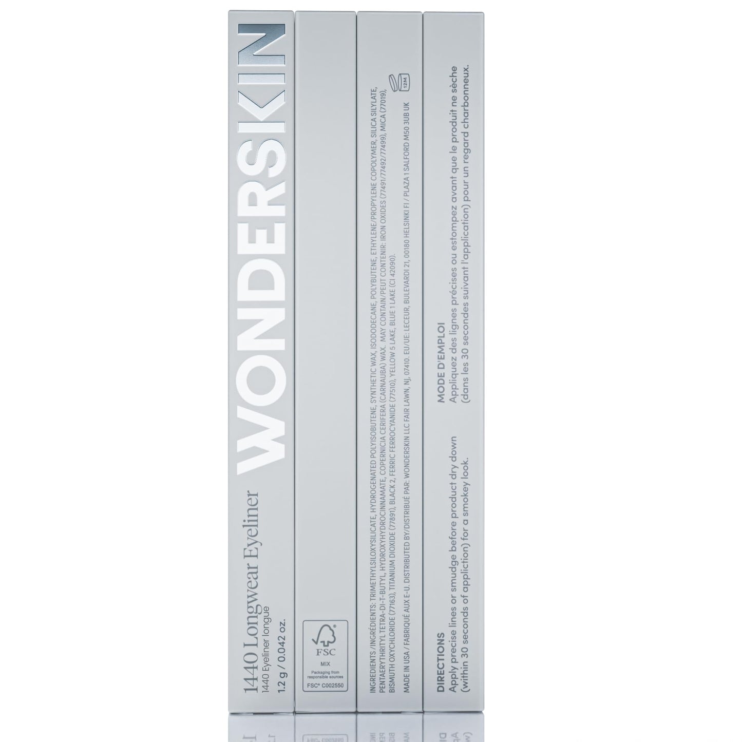 Wonderskin 1440 Longwear Blue Eyeliner Pencil, 2 Pack - Waterproof, Sharpenable Eyeliner Pencil & Smudge Proof Blue Eye Liner Pencils (Aqua)