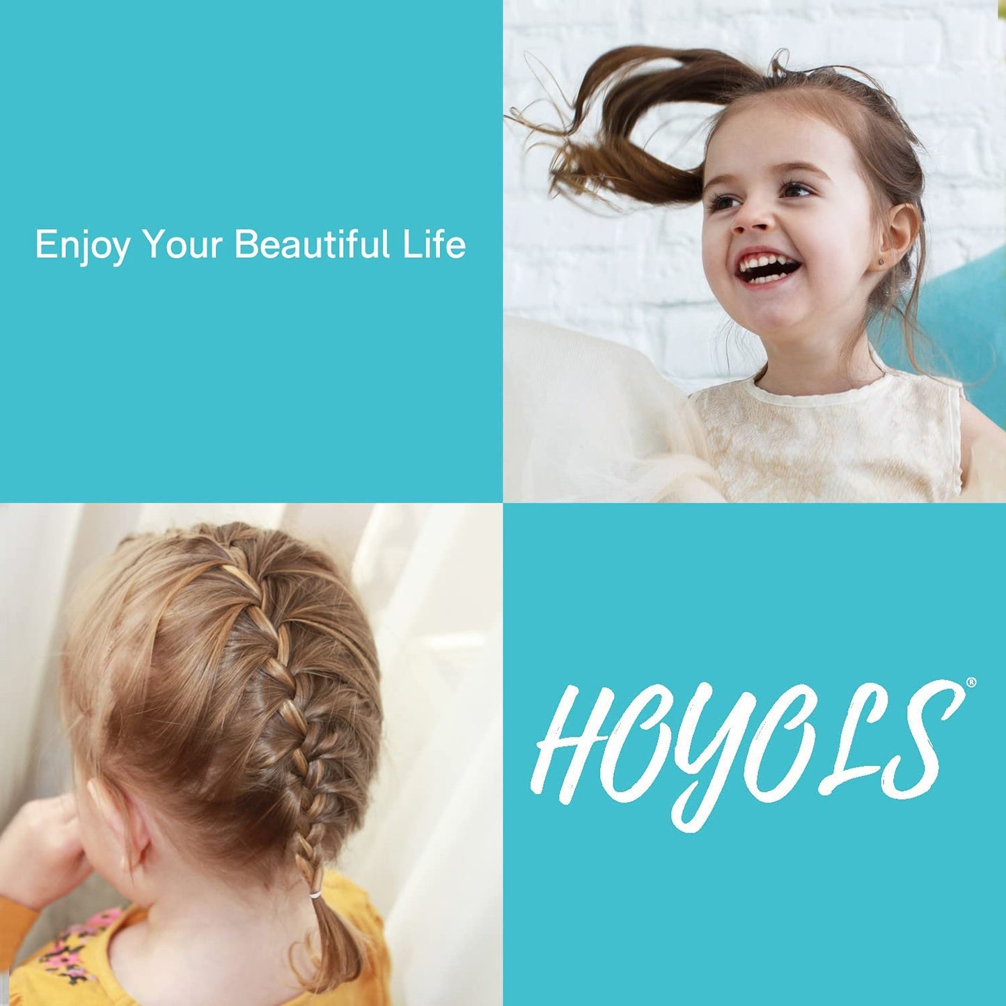 HOYOLS 3/4” Inches Black Hair Rubber Bands for Hair Ties Small Mini Elastics Bands Large Braiding Ponytail Holders for Baby Toddler Girls Kids No Damage 600pcs (M) Latex-Free