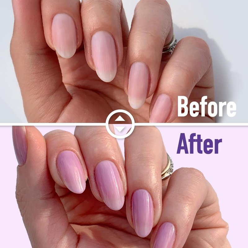 LONDONTOWN Violet Vibes Nail Polish Set - Perfecting Nail Veil #9, Sheer Lilac Tint, .40fl oz, with Bottle Service Polish Holder and Roll & Glow Cuticle Oil, Passionfruit for Dry Cracked Cuticle Care