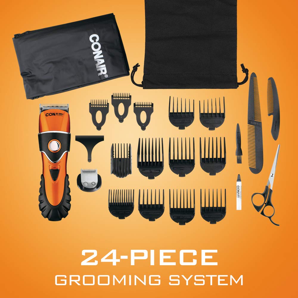 ConairMAN Hair Clippers for Men - 24-Piece Set with Mustache & Beard Trimmer