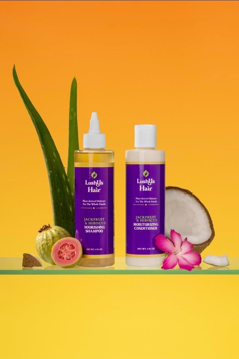 Hydrating Shampoo for All Hair Types - Jackfruit & Hibiscus | Plant-Based Vegan Formula with Aloe Vera Juice - 8 fl oz
