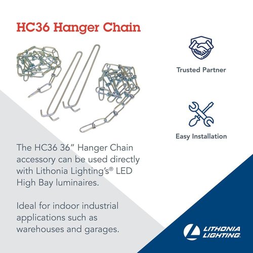 Lithonia Lighting HC36 M12 strip and high bay light, 36 inch, strip and high bay light- Fixture Chain Hngrs
