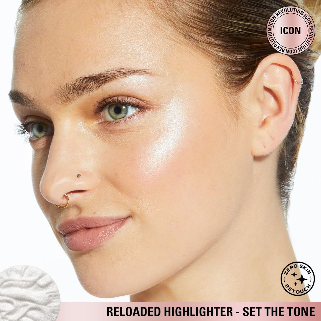 Revolution, Reloaded Pressed Powder Highlighter, Intensely Pigmented for a High Impact Dewy Finish, Dare to Divulge, 0.22 Oz