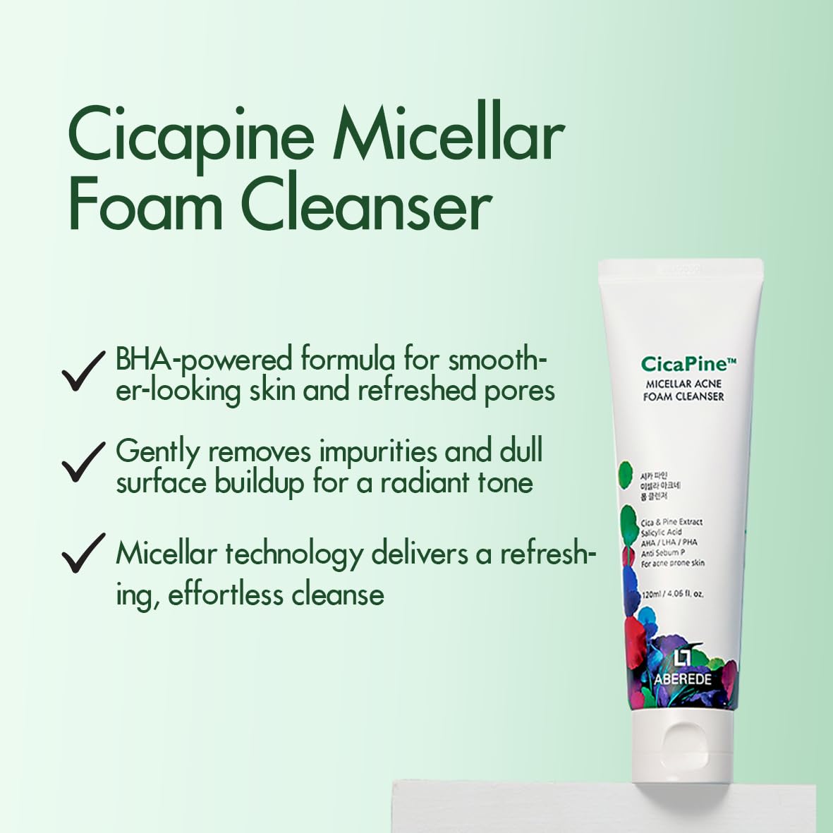 ABEREDE Cicapine Micellar Foam Cleanser 4.06 fl oz / 120ml