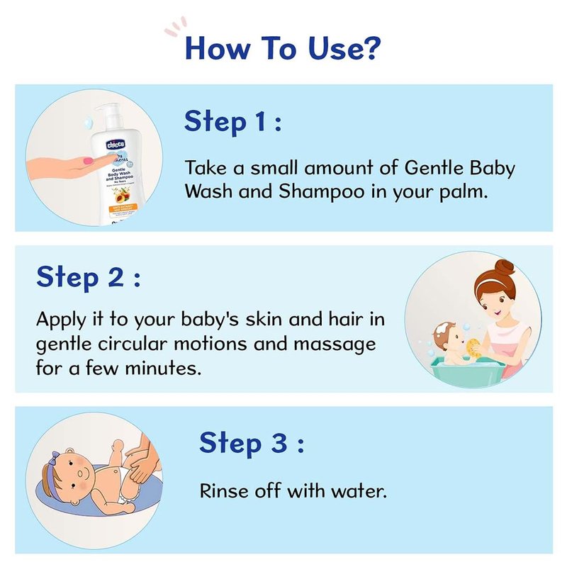 Chicco Baby Moments Gentle Body Wash and Shampoo | 200ml/(6.76 Fl Oz)
