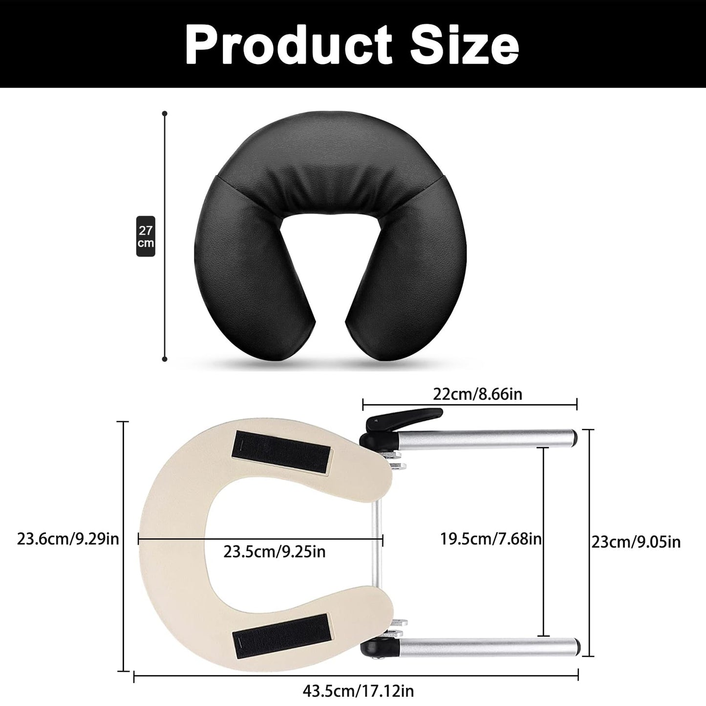 Aluminium Universal Massage Table Face Cradle Cushion, Adjustable Massage Chair Spa Bed Headrest Face Pillow Support, Elastic Memory Foam Face Pillow Set Massage Table Accessories Massage Equipment