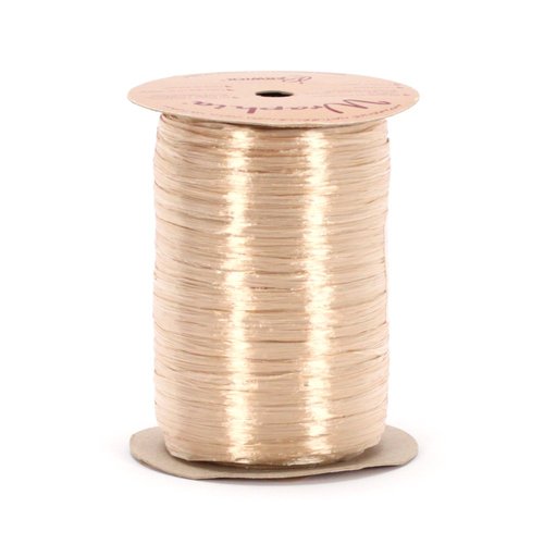 Berwick Offray Ivory White Pearlized Raffia Ribbon, 1/4'' Wide, 100 Yards