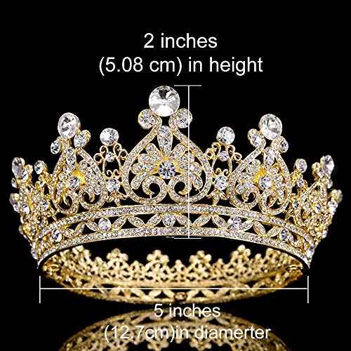 COCIDE Crown for Women Crystal Queen Crowns and Tiaras Girls Full Round Wedding Headband Hair Accessories for Birthday Pageant Prom Bridal Party Halloween Costume