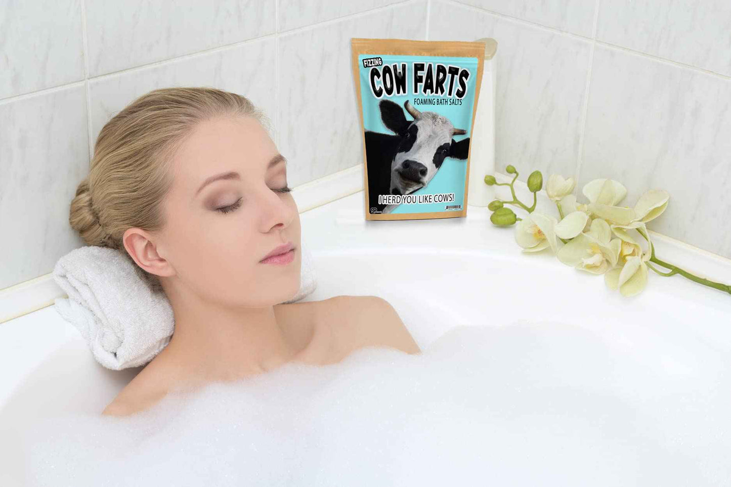 Cow Farts Fizzing Bath Soak - Cow Gifts for Women - Cow Things - Foaming Bath Salt - Cow Gift for Cow Lovers Women - Funny Cow Stuff - Cow Gift Ideas