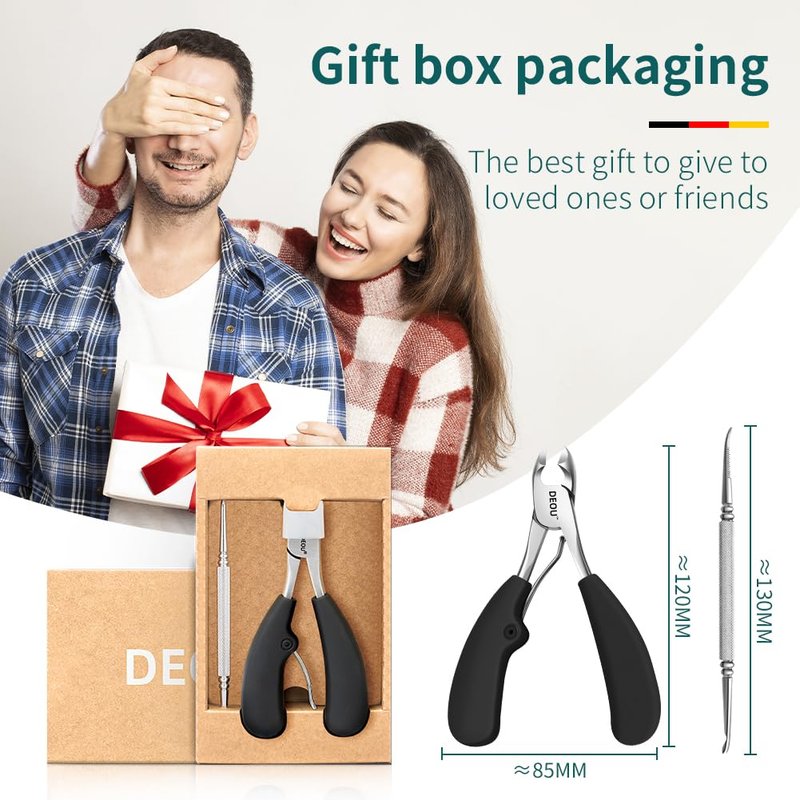 DEOU Heavy Duty Large Opening toenail Clippers, Suitable for Embedded Growth and Rough Nails, Home Pedicure Tools for Men, Women, Elderly (Heavy Nail Clippers+Nail Remover)