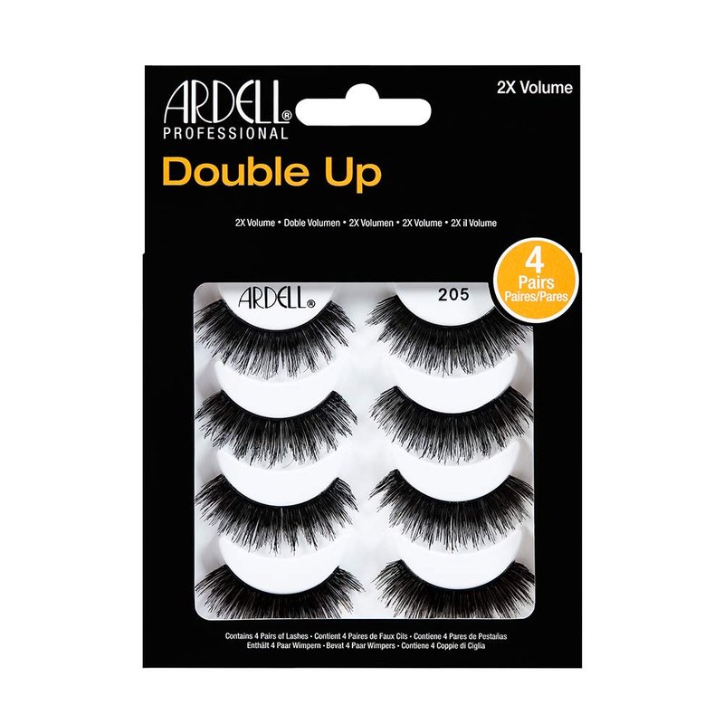 Ardell False Eyelashes Double Up 205 - Dramatic Volume, Cruelty-Free Strip Lashes for Bold, Full Glam Look, 2 Pack