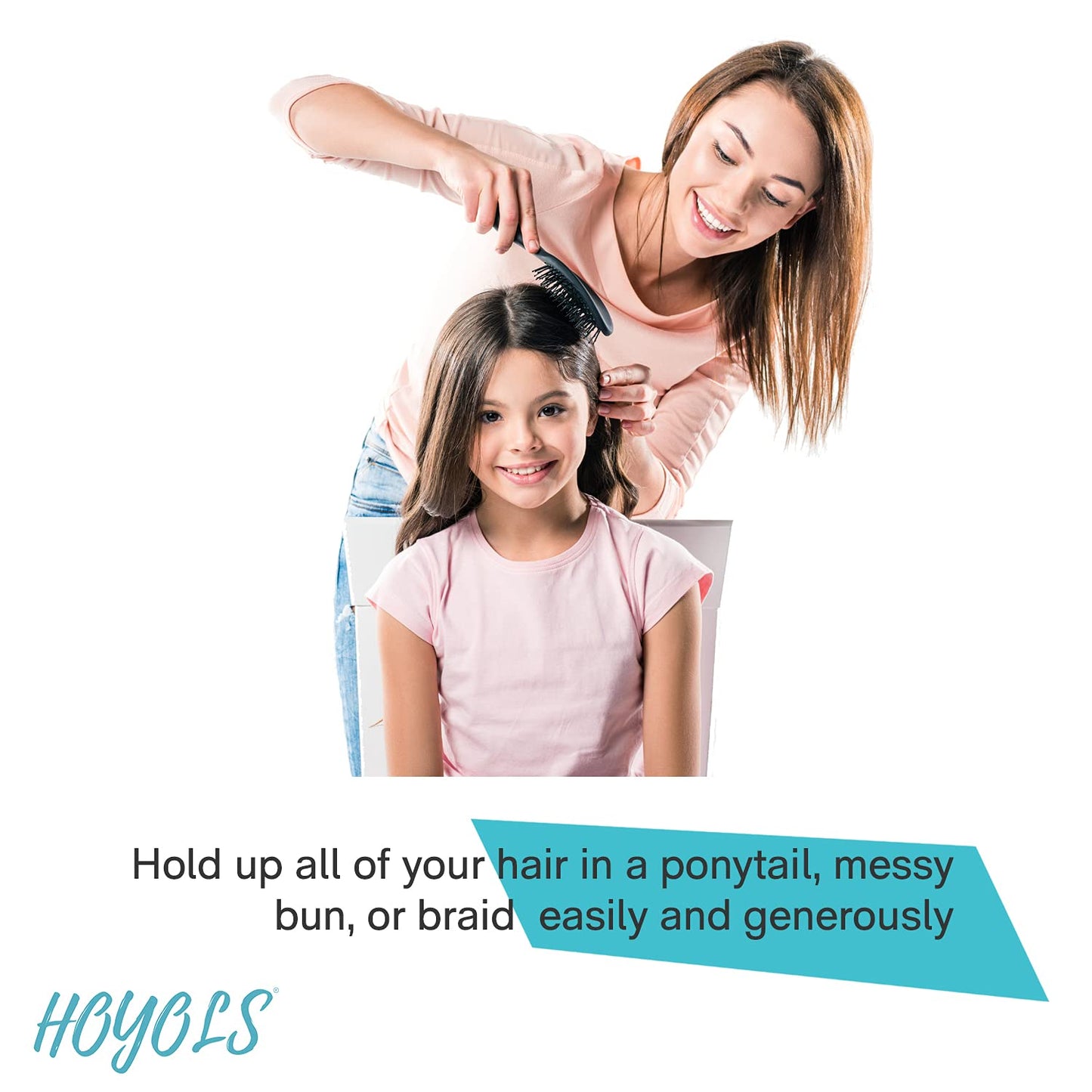 HOYOLS 3/4” Inches Black Hair Rubber Bands for Hair Ties Small Mini Elastics Bands Large Braiding Ponytail Holders for Baby Toddler Girls Kids No Damage 600pcs (M) Latex-Free