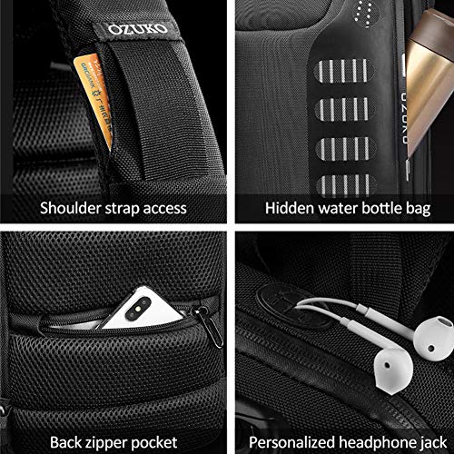 ZUK Anti Theft Sling Bag Shoulder Crossbody Backpack Waterproof Chest Bag with USB Charging Port Lightweight Casual Daypack