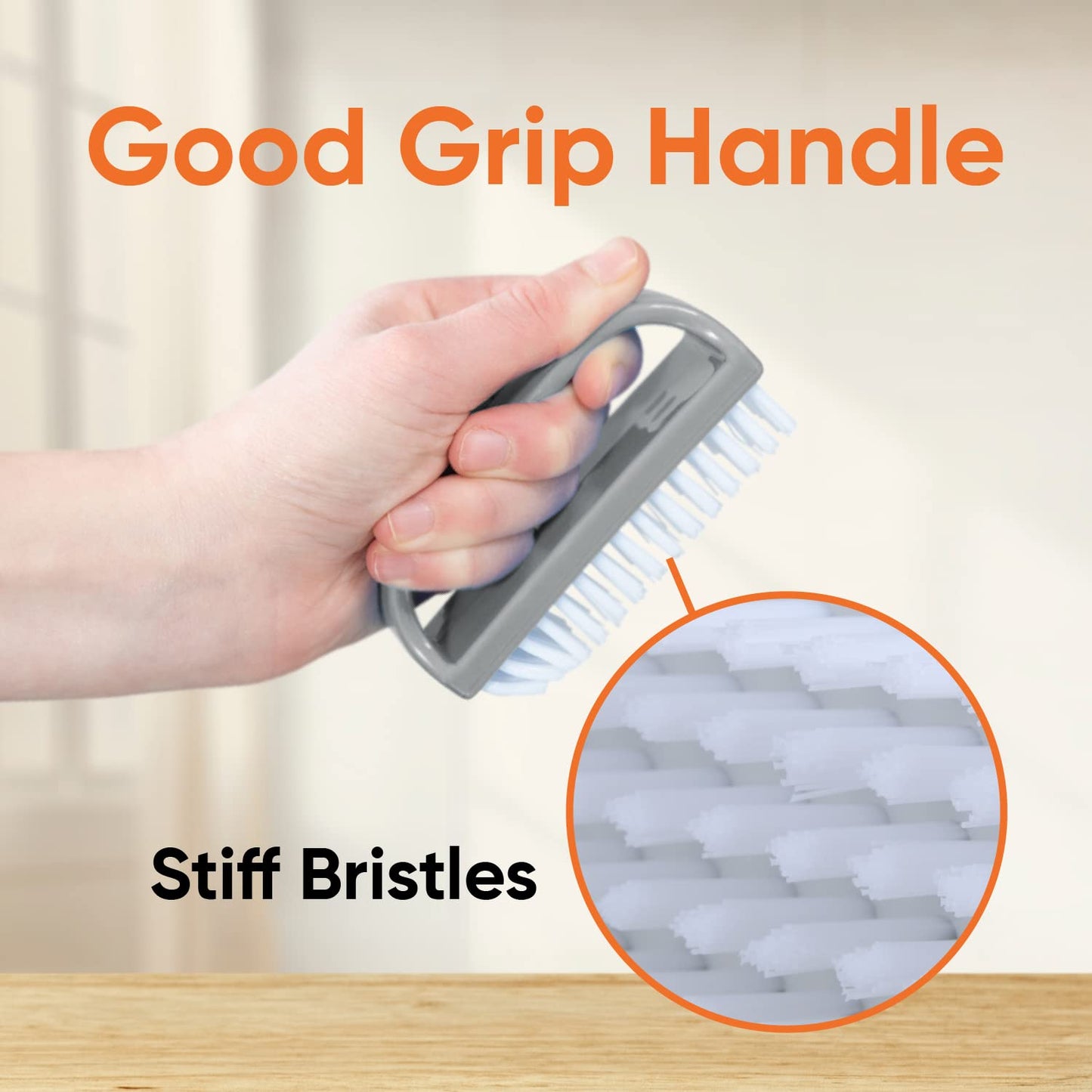 Nail Brush for Cleaning Fingernails, Nail Scrubber Brush, Toe Foot Hands Fingernail Brush Cleaner- Small Scrub Brush- All-Purpose Stiff Cleaning Brush for Home, Kitchen, Work, (18)