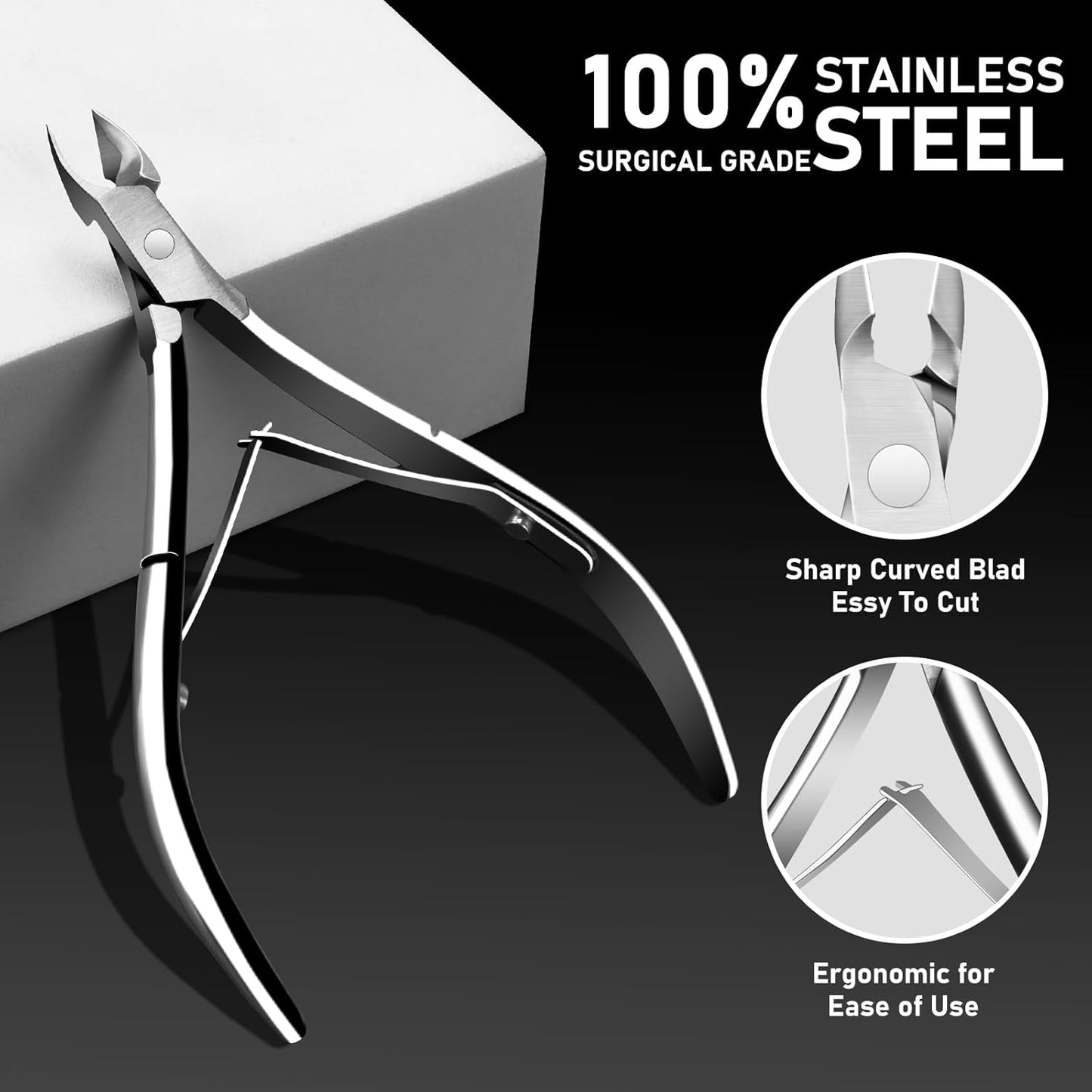 6-Pack Ingrown Toenail File and Lifters, Professional Surgical Stainless Steel Ingrown Toenail Removal Tool Kit, Manicure Treatment Pedicure Tools for Feet Under Nail Cleaner Correction Polish Pain