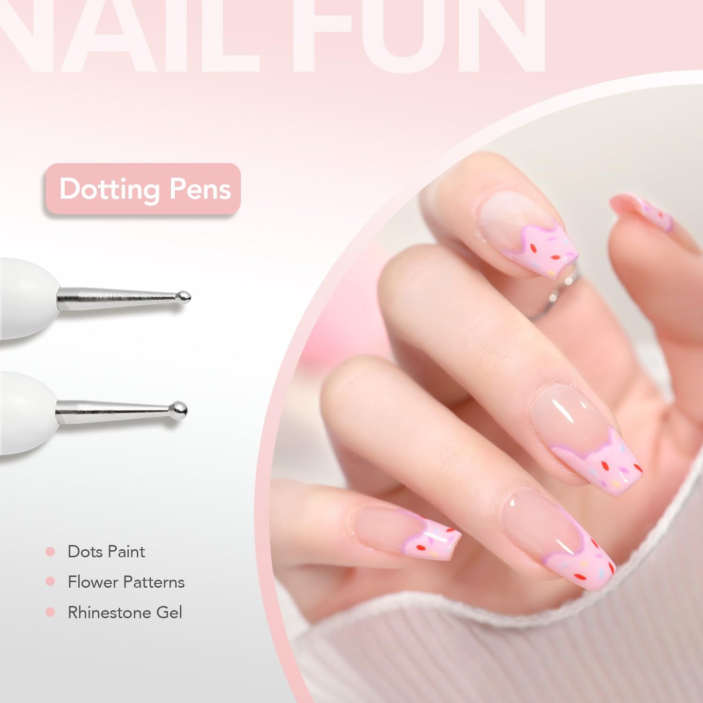 GAOY 8 Pcs Nail Brushes for Nail Art, Nail Design Tools for Nail Detail Painting, French Liner and Dotting Pens for Nail DIY