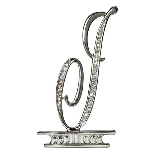 Ivy Lane Design Monogram Crystal Cake Top Letter I, Silver, 4-1/2-Inch