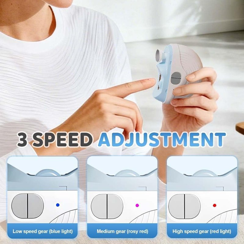 Electric Nail Clipper for Seniors & Adults, 2-in-1 Electric Toenail & Fingernail Clipper with 2 Grinding Heads, Gentle Nail Trimmer for Thick & Hard Nails, Low Noise, USB Rechargeable & Portable