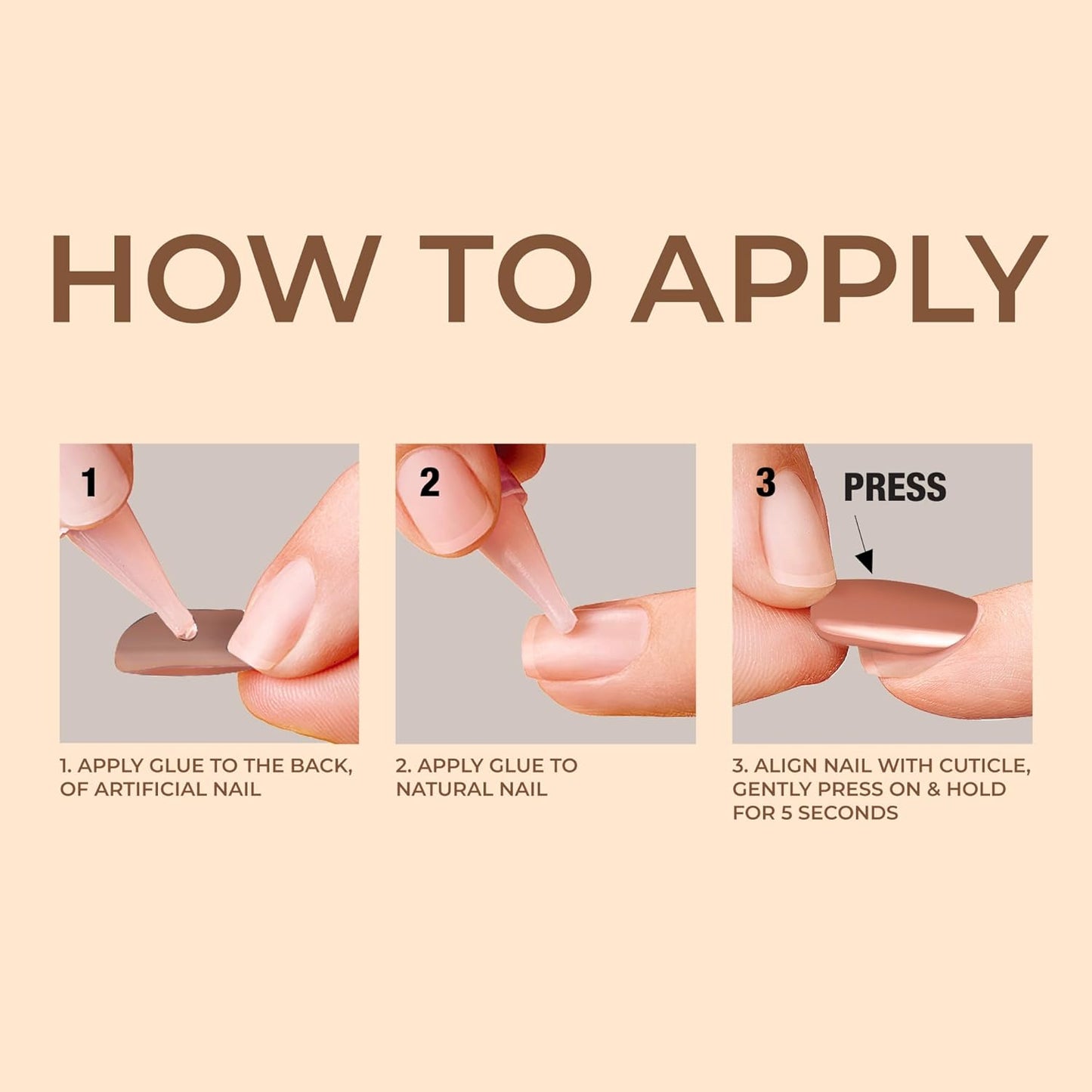 KISS Bare but Better, Press On Nails, Nail glue included, 'Nude Nude', Color, Medium Size, Coffin Shape, Includes 28 Nails, 2g glue, 1 Manicure Stick, 1 Mini File