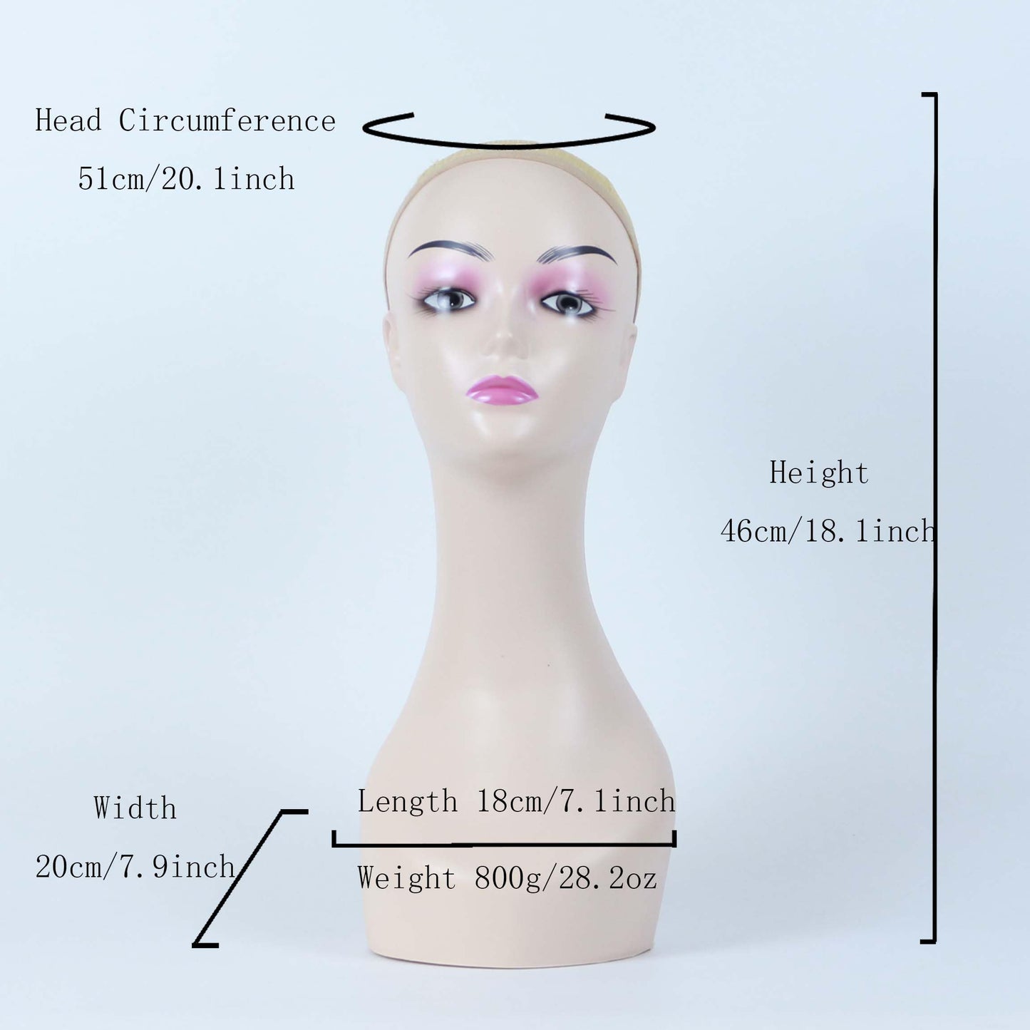 KimRuima Stylish Mannequin Head Wig Stand for Wigs Training Display JRM008 (Beige)