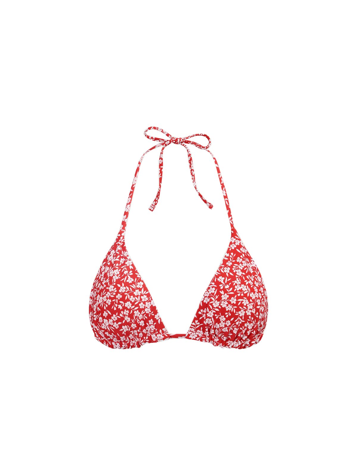 BERLOOK Women's Sexy Red Reversible Floral Halter Cheecky Bikini Top