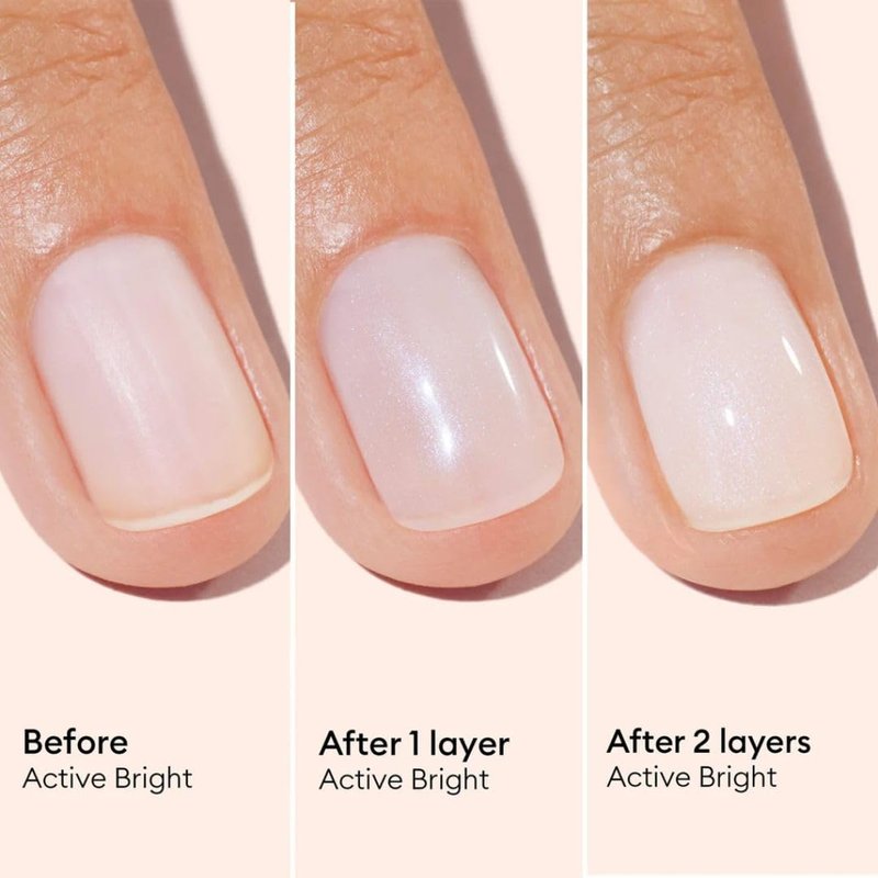 Manucurist Active Bright All in One Nail Perfector: Brightening Care Nail Polish - No Lamp - Vegan & Made in France - White Nail Polish - Nail Strengthener - Gifts for Women