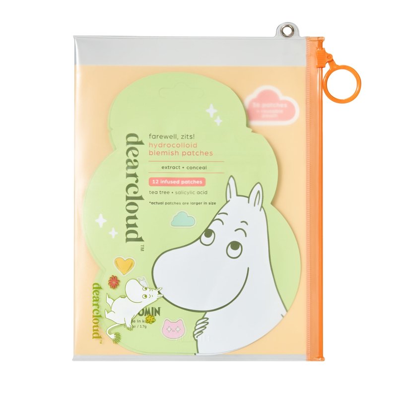 dearcloud Moomin Hydrocolloid Blemish Patches - 36 Count - Pimple Patches for Face, Acne Spot Treatment With Tea Tree Oil & Salicylic Acid (Farewell, Zits!)