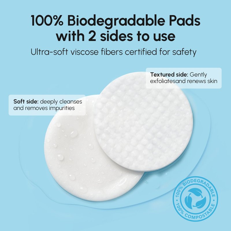 Glycolic Acid Toner Pads - Exfoliating Face Cleansing Pads with Tea Tree Oil & Vitamins | 50 Count