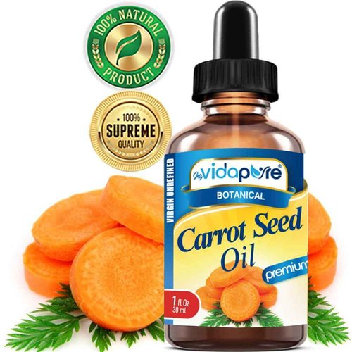 MYVIDAPURE CARROT SEED OIL WILD GROWTH Daucus Carota 100% Pure VIRGIN UNREFINED Undiluted for Skin, Face, Hair, Lip and Nail Care (1 Fl Oz)