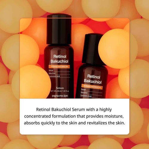 Papa Recipe Retinol Bakuchiol Serum 30ml – Gentle Anti-Aging for Wrinkles, Fine Lines & Skin Renewal – Korean Skincare