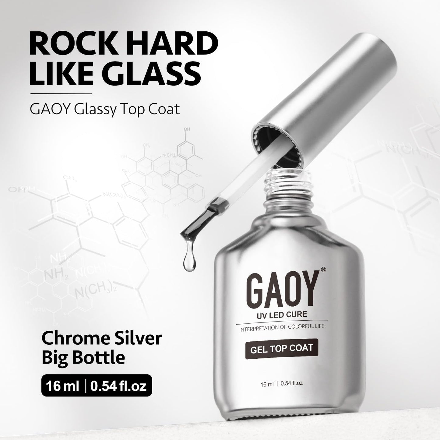 GAOY Peel Off Gel Base Coat for Gel Nail Polish, 16ml Peelable Clear Foundation for Use with UV LED Nail Lamp