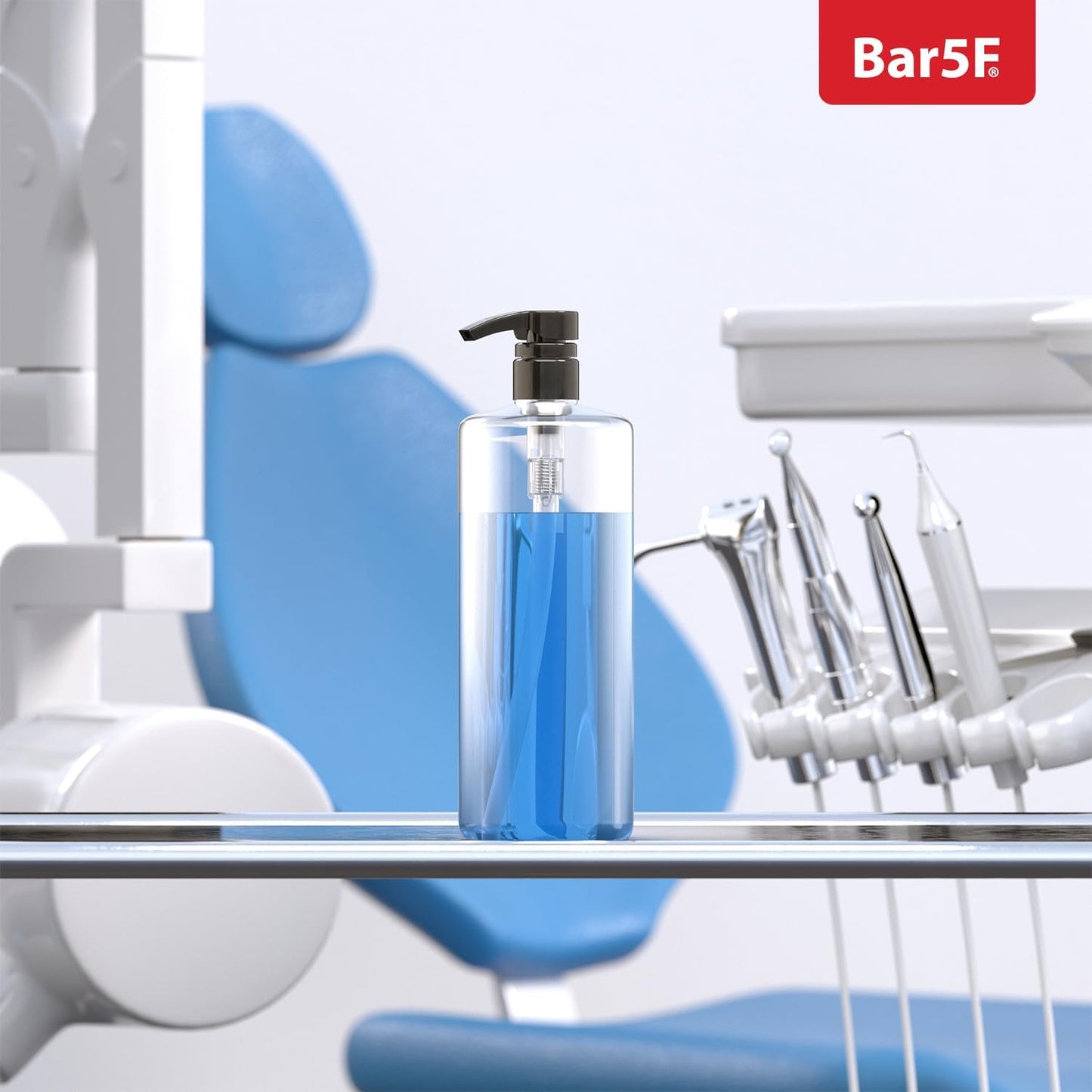 Bar5F 1-Liter Pumps for Shampoo and Conditioner Bottles for 33.8-Ounce Professional Salon Brands (White & Black)
