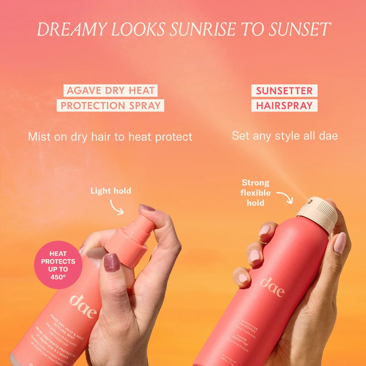 DAE Agave Dry Heat Protection Spray - Protects, Controls Frizz, Light Hold