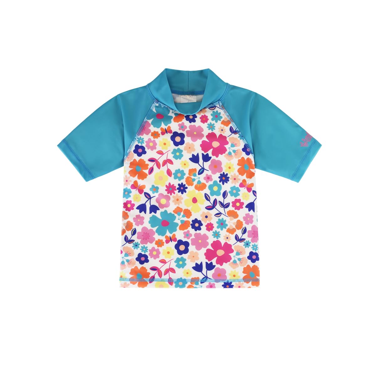 UV SKINZ UPF 50+ Girls 3-Piece Swim Set (7, Blue Ditzy Floral)