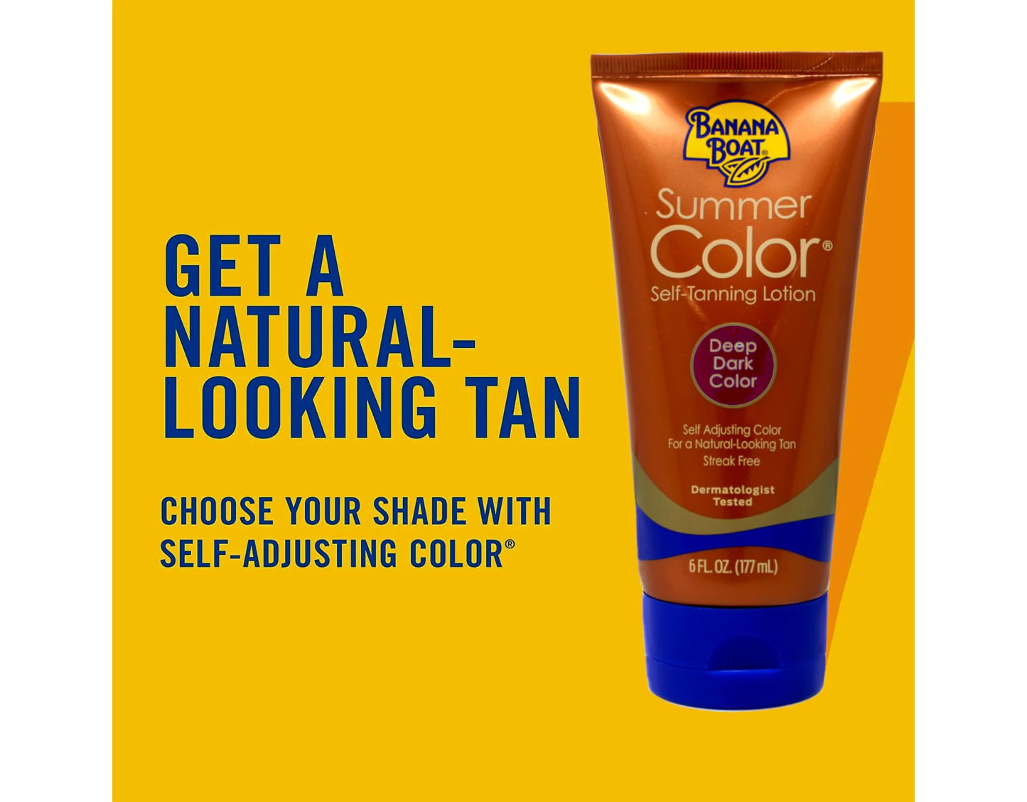Banana Boat Summer Color Self Tanning Lotion, 6oz | Self Tanner, Deep Dark Color for All Skin Tones, Gradual Tanning Lotion, Sunless Tanner, 6oz (Pack of 3)