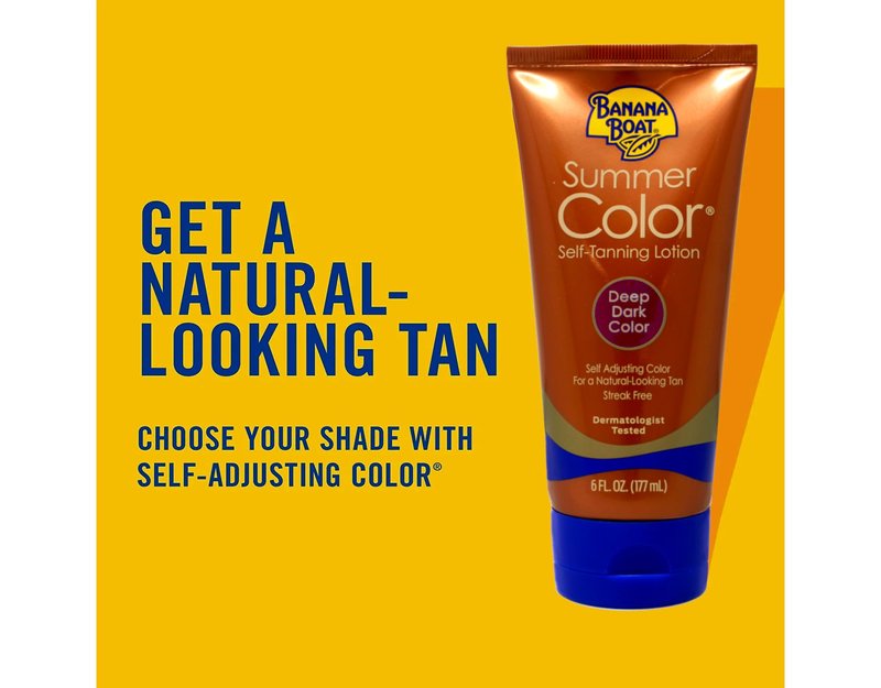 Banana Boat Summer Color Self Tanning Lotion, 6oz | Self Tanner, Deep Dark Color for All Skin Tones, Gradual Tanning Lotion, Sunless Tanner, 6oz (Pack of 3)