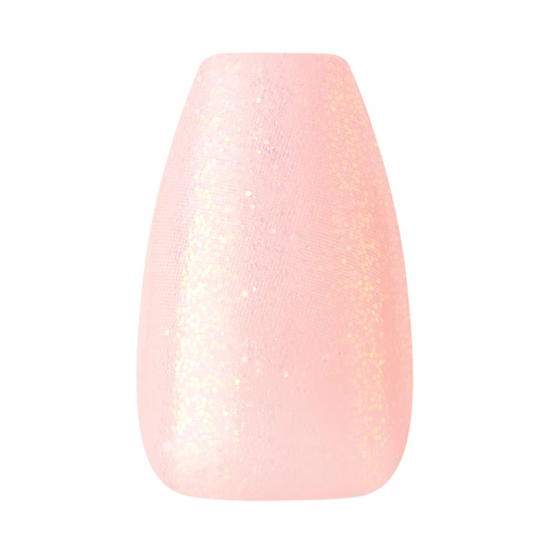 KISS Classy French Nail Manicure Kit with Gel Finish,Medium, Coffin Shaped, Includes Pink Nail Glue (Net Wt. 2 g / 0.07oz.), Mini Nail File,Manicure Stick,and 28 Fake Nails,Cozy Meets Cute', 28 Count