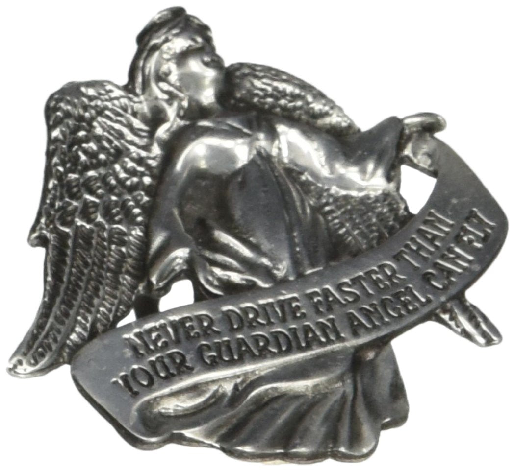 Cathedral Art Never Drive Faster Guardian Angel Auto Visor Clip, 2 Inches, Gift for New Drivers
